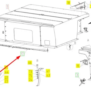 Oryginalna listwa mocująca o numerze katalogowym 100543931, stosowana w kombajnach zbożowych marki Rostselmash schemat.