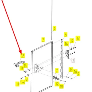 Oryginalny uchwyt osłony o numerze katalogowym 100547765, stosowany w kombajnach zbożowych marki Rostselmash schemat.