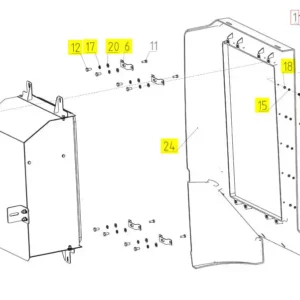 Oryginalna osłona o numerze katalogowym 100547769, stosowana w kombajnach zbożowych marki Rostselmash schemat.