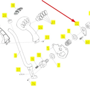 Oryginalna płyta mechanizmu joysticka o numerze katalogowym 100552678, stosowana w kombajnach zbożowych marki Rostselmash schemat.