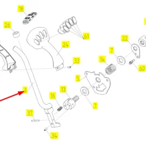 Oryginalna dźwignia joysticka o numerze katalogowym 100553355, stosowana w kombajnach zbożowych marki Rostselmash schemat.