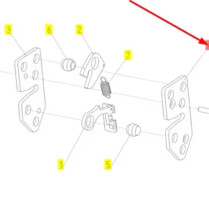 Oryginalna podstawa zamka o numerze katalogowym 100571636, stosowana w kombajnach zbożowych marki Rostselmash schemat.