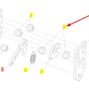 Oryginalna tuleja zamka o numerze katalogowym 100571658, stosowana w kombajnach zbożowych marki Rostselmash schemat.