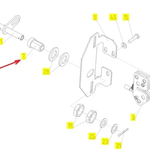 Oryginalna tuleja zamka o numerze katalogowym 100571720, stosowana w kombajnach zbożowych marki Rostselmash. schemat