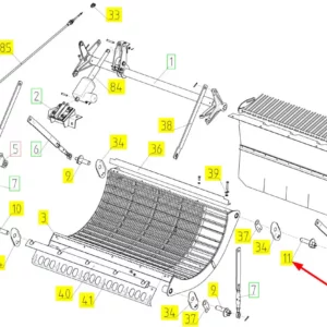 Oryginalne mocowanie klepiska o numerze katalogowym 100575584, stosowane w kombajnach zbożowych marki Rostselmash schemat.