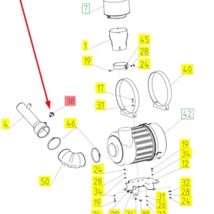 Oryginalny czujnik zapchania filtra powietrza o numerze katalogowym 100576487, stosowany w kombajnach zbożowych marki Rostselmash - schemat.
