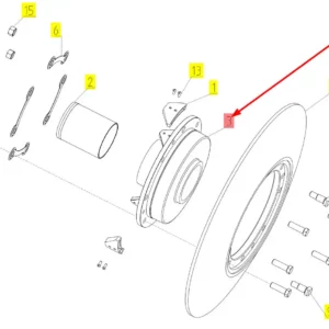 Oryginalna piasta tarczy o numerze katalogowym 100577552, stosowana w kombajnach zbożowych marki Rostselmash schemat.