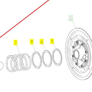 Oryginalne sprzęgło tarczy wariatora o numerze katalogowym 100577591, stosowane w kombajnach zbożowych marki Rostselmash schemat.