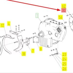 Oryginalna śruba tarczy sprzęgłowej o wymiarze M12 i numerze katalogowym 100588709, stosowana w kombajnach zbożowych marki Rostselmash. schemat