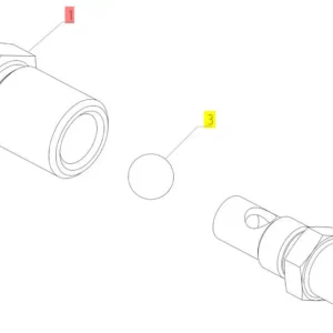Oryginalne szybkozłącze hydrauliczne o numerze katalogowym 100589760, stosowane w kombajnach zbożowych marki Rostselmash schemat.