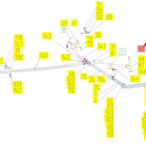 Oryginalny sworzeń siłownika o numerze katalogowym 100592237, stosowany w kombajnach zbożowych marki Rostselmash schemat.