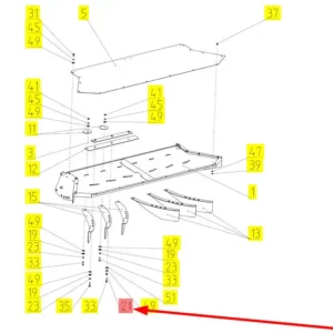 Oryginalna tuleja prowadząca o numerze katalogowym 100593513, stosowana w kombajnach zbożowych marki Rostselmash schemat