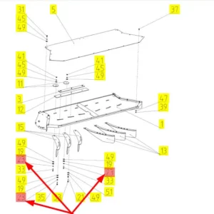 Oryginalna tuleja prowadząca o numerze katalogowym 100598987, stosowana w kombajnach zbożowych marki Rostselmash schemat