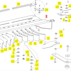 Oryginalna podkładka o numerze katalogowym 100598984, stosowana w kombajnach zbożowych marki Rostselmas schemath