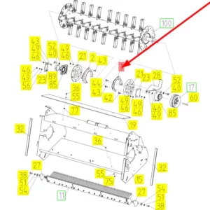 Oryginalny element mocujący o numerze katalogowym 100601828, stosowany w kombajnach zbożowych marki Rostselmash schemat.