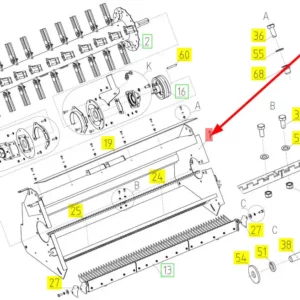 Oryginalna osłona siekacza o numerze katalogowym 100603079, stosowana w kombajnach zbożowych marki Rostselmash schemat.