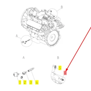 Oryginalny czujnik temperatury o numerze katalogowym 100609732, stosownay w kombajnach zbożowych marki Rostselmash schemat.