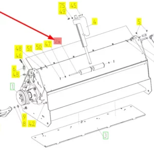Oryginalny sworzeń napędu rozdrabniacza o numerze katalogowym 100611258, stosowany w kombajnach zbożowych marki Rostselmash schemat.