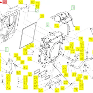 Oryginalna sprężyna gazowa o numerze katalogowym 100620822, stosowana w kombajnach zbożowych marki Rostselmash- schemat.