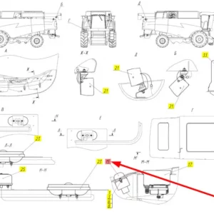 Oryginalna lampa kierunkowskazu o numerze katalogowym 100624143, stosowana w kombajnach zbożowych marki Rostselmash schemat.