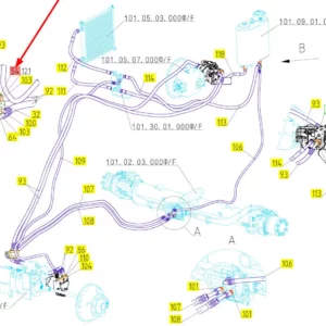 Oryginalna śruba M12 x 40 o numerze katalogowym 100628525, stosowana w kombajnach zbożowych marki Rostselmash schemat.