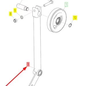 Oryginalne mocowanie koła pasowego o numerze katalogowym 100635806, stosowane w kombajnach zbożowych marki Rostselmash schemat.
