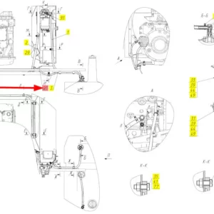 Oryginalna okładzina o numerze katalogowym 100640134, stosowana w kombajnach zbożowych marki Rostselmash- schemat.