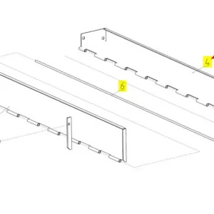 Oryginalna obudowa zbieracza kamieni o numerze katalogowym 100643460, stosowana w kombajnach zbożowych marki Rostselmash schemat.