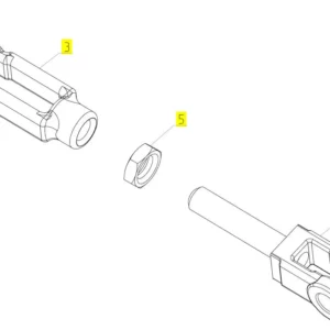Oryginalna końcówka cięgna o numerze katalogowym 100645402, stosowana w kombajnach zbożowych marki Rostselmash schemat.