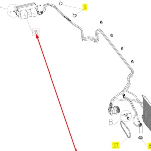 Oryginalny klimatyzator o numerze katalogowym 100646547, stosowany w kombajnach zbożowych marki Rostselmash schemat.