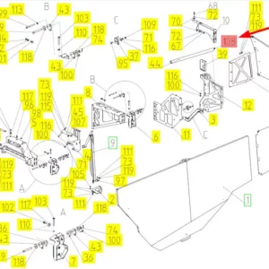 Oryginalna nakrętka nit o numerze katalogowym 100649943, stosowana w kombajnach zbożowych marki Rostselmash. schemat