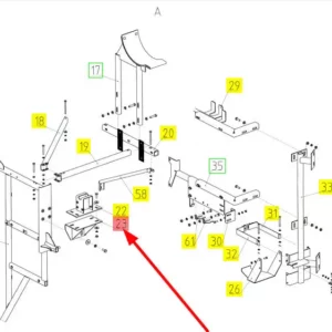 Oryginalny wspornik kątowy o numerze katalogowym 100655311, stosowany w kombajnach zbożowych marki Rostselmash. schemat
