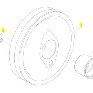 Oryginalna tuleja koła pasowego o numerze katalogowym 100656563, stosowana w kombajnach zbożowych marki Rostselmash schemat.