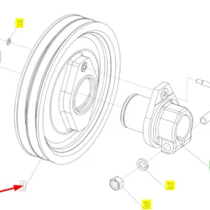 Oryginalne koło pasowe o numerze katalogowym 100659185, stosowane w kombajnach zbożowych marki Rostselmash.