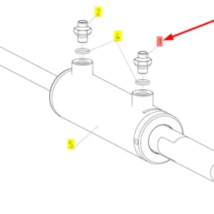 Oryginalne złącze hydrauliczne o numerze katalogowym 100660284, stosowane w kombajnach zbożowych marki Rostselmash schemat.