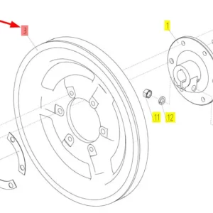 Oryginalne koło pasowe o numerze katalogowym 100660360, stosowane w kombajnach zbożowych marki Rostselmash schemat.