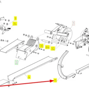 Oryginalna osłona o numerze katalogowym 100663732, stosowana w kombajnach zbożowych marki Rostselmash schemat.