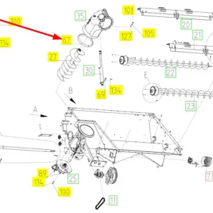 Oryginalna opaska mocująca o numerze katalogowym 100666870, stosowana w kombajnach zbożowych marki Rostselmash schemat.