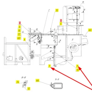 Oryginalna wiązka elektryczna o numerze katalogowym 100667349, stosowana w kombajnach zbożowych marki Rostselmash schemat.