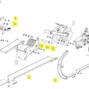 Oryginalna osłona o numerze katalogowym 100670835, stosowana w kombajnach zbożowych marki Rostselmash schemat.