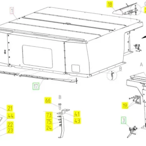 Oryginalny element mocujący o numerze katalogowym 100673830, stosowany w kombajnach zbożowych marki Rostselmash schemat.
