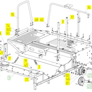 Oryginalna osłona kół pasowych o numerze katalogowym 100677782, stosowana w kombajnach zbożowych marki Rostselmash schemat.
