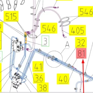 Oryginalna przepustnica o numerze katalogowym 100679473, stosowana w kombajnach zbożowych marki Rostselmash- schemat.