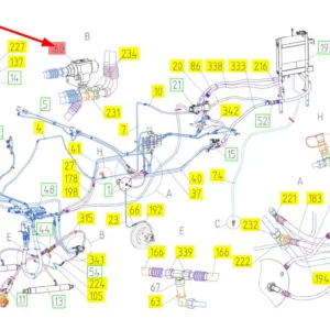 Oryginalna przepustnica o numerze katalogowym 100680244, stosowana w kombajnach zbożowych marki Rostselmash schemat.