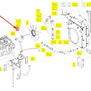 Oryginalna piasta wentylatora o numerze katalogowym 100682095, stosowana w kombajnach zbożowych marki Rostselmash schemat.