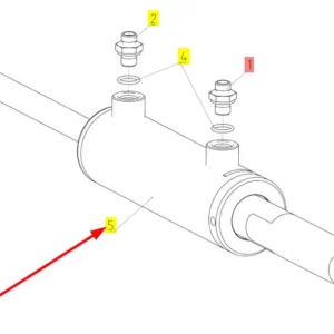 Oryginalny siłownik hydrauliczny o numerze katalogowym 100682467, stosowany w kombajnach zbożowych marki Rostselmash schemat.