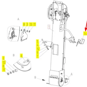 Oryginalne mocowanie o numerze katalogowym 100682972, stosowane w kombajnach zbożowych marki Rostselmash schemat.