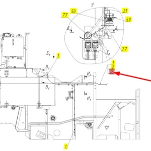 Oryginalna wiązka przewodów o numerze katalogowym 100683934, stosowana w kombajnach zbożowych marki Rostselmash schemat