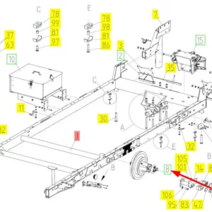 Oryginalne sprzęgło wentylatora o numerze katalogowym 100687213, stosowane w kombajnach zbożowych marki Rostselmash schemat.