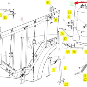 Oryginalna osłona o numerze katalogowym 100691169, stosowana w kombajnach zbożowych marki Rostselmash schemat.